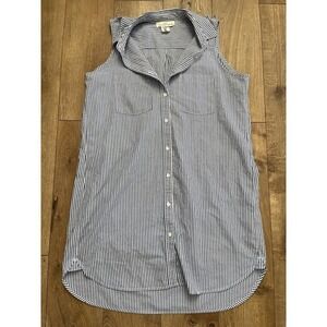 Label of Graded Goods LOGG Striped Button Down Collared Tank Size 10​​​​​​​​​